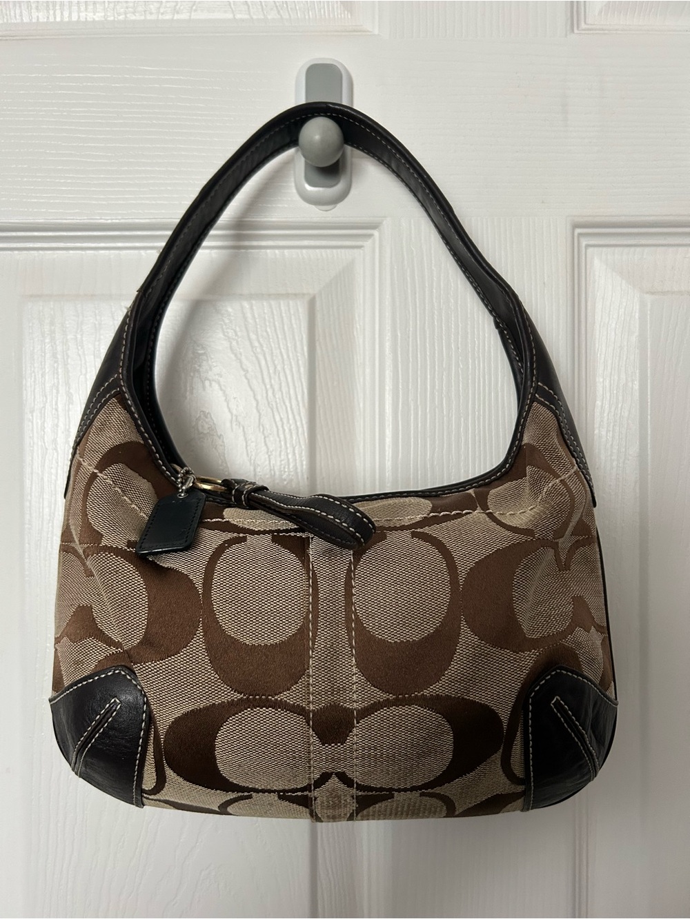 COACH ERGO Brown Signature Canvas Shoulder Bag